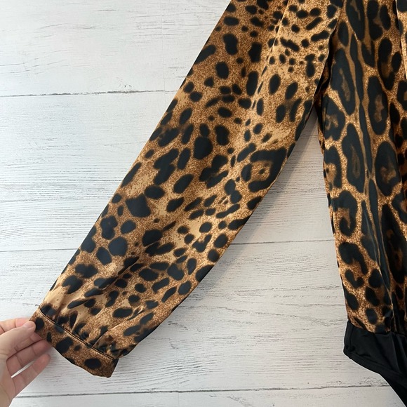 Karlie Leopard Print V Neck Long Sleeve Bodysuit Size S - Picture 5 of 9